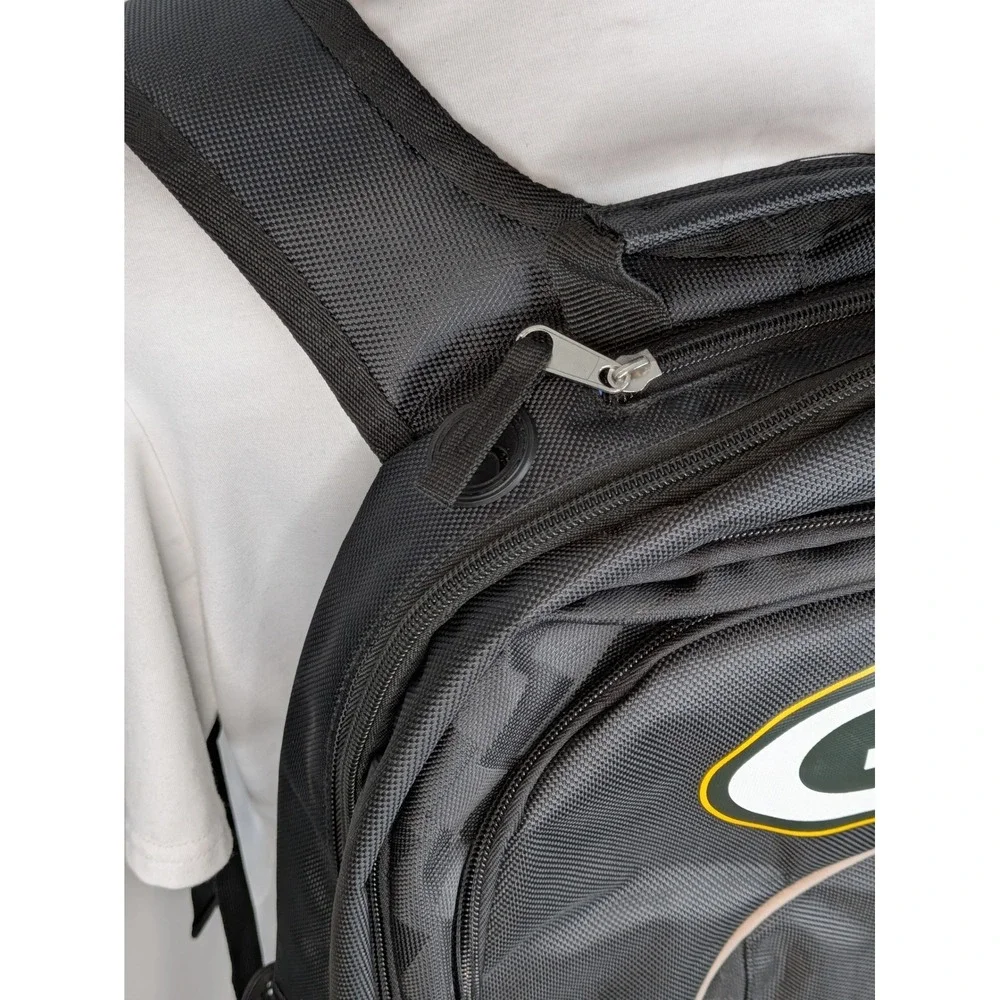 Green Bay Packers NFL Backpack Black Laptop School Travel Book Bag 20x13x8